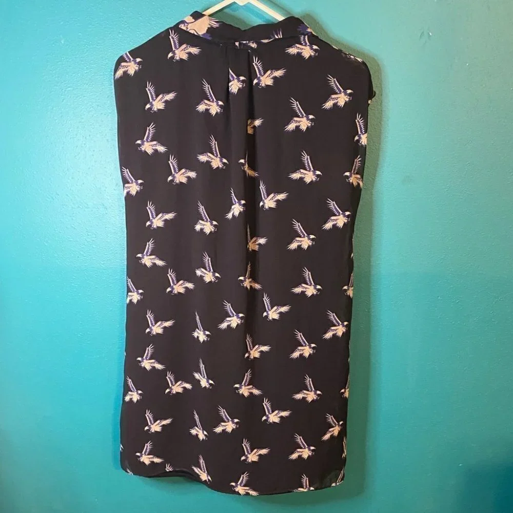 Zara Eagle Print Shirt Dress Button Down
